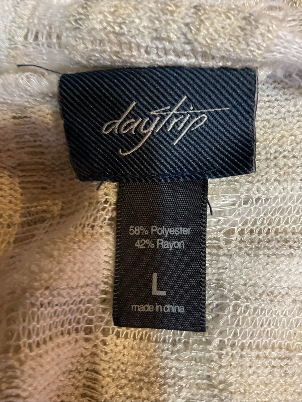 Daytrip Boho Open Knit Longline Cardigan Gray Kimono Duster Coverup Large - Picture 8 of 8